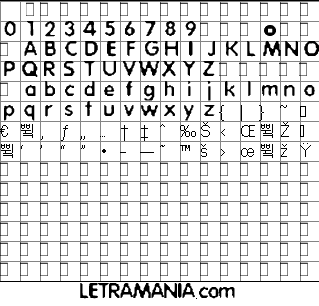Vista previa del Mapa de Caracteres de la Tipograf�a