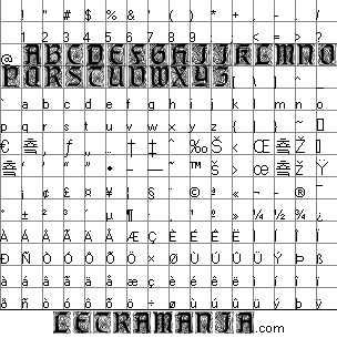 Vista previa del Mapa de Caracteres de la Tipograf�a